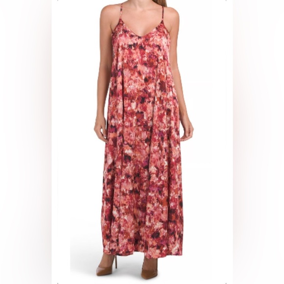 🆕 Nicole Miller Abstract Printed Maxi Dress SZ MED - Picture 1 of 9